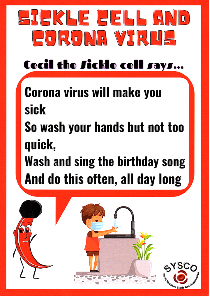 Advice posters on sickle cell and corona virus